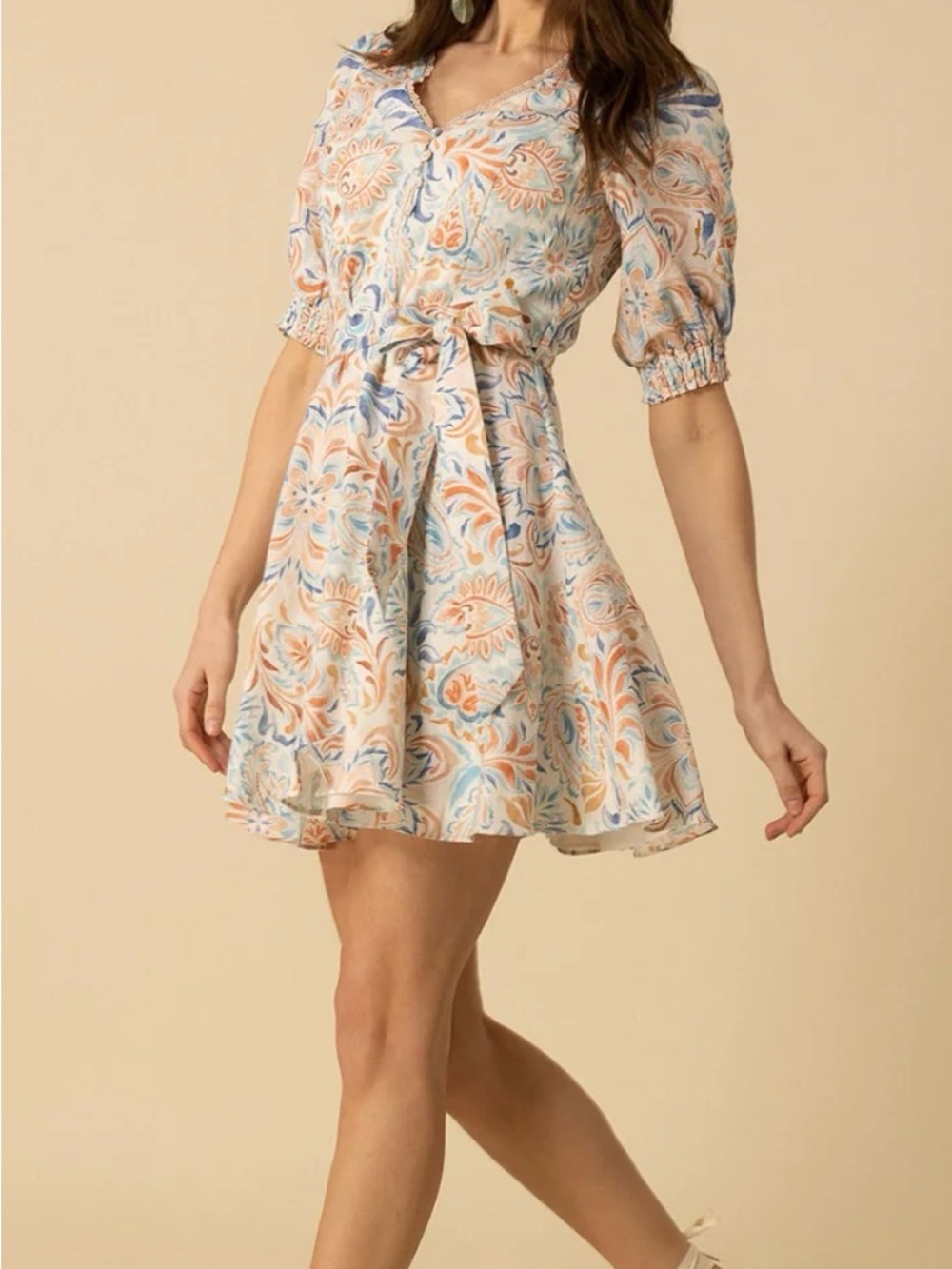 Hale Bob Linen Faye Dress Size S